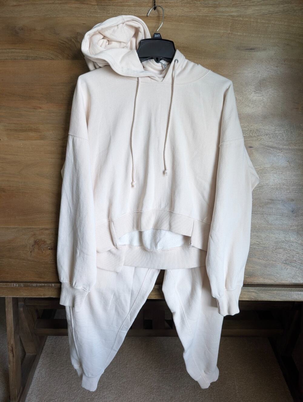 NWT FP Movement Hoodie Joggers Set Womens Small Light Pink Fleece Lined Pullover